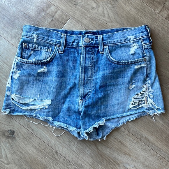 AGOLDE Parker Distressed Denim Shorts